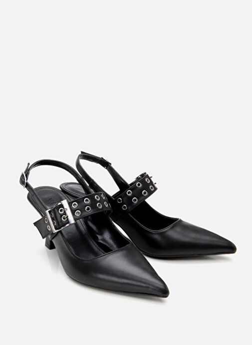 Kadın Siyah Kemerli Stiletto - Görsel 3