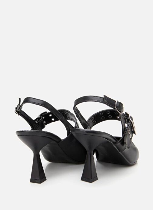 Kadın Siyah Kemerli Stiletto - Görsel 8