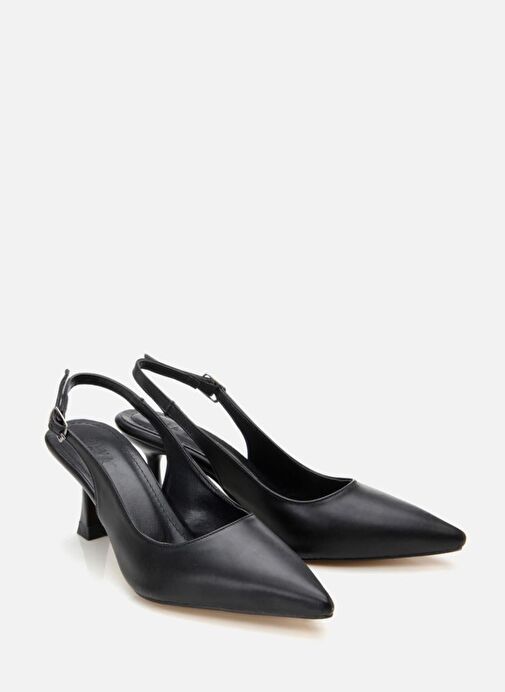 Kadın Siyah Ayarlanabilir Tokalı Stiletto - Görsel 3