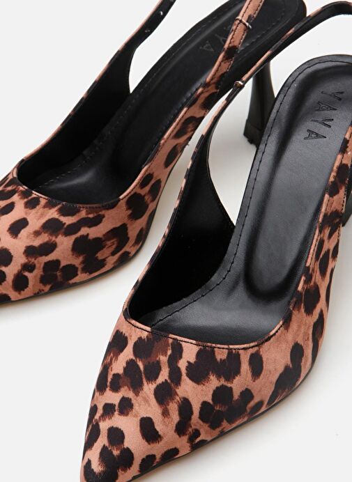 Kadın Taba Leopar Desenli Ayarlanabilir Tokalı Stiletto - Görsel 6