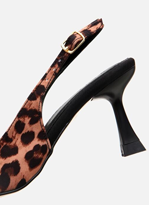 Kadın Taba Leopar Desenli Ayarlanabilir Tokalı Stiletto - Görsel 8