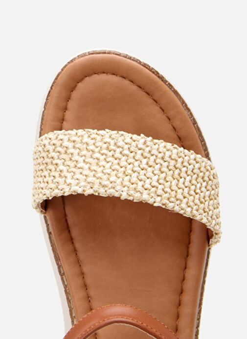 Kadın Bej Hasır Detaylı Comfort Düz Sandalet - Görsel 5