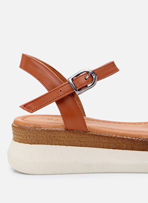 Kadın Siyah Hasır Detaylı Comfort Düz Sandalet - Görsel 6