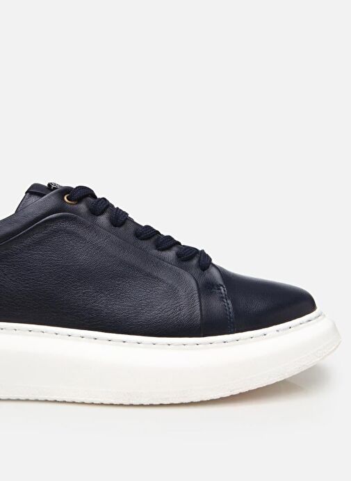 Erkek Deri Lacivert Hafif Tabanlı Spor Ayakkabı - Görsel 5