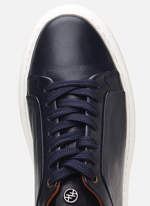 Erkek Deri Lacivert Hafif Tabanlı Spor Ayakkabı - Görsel 6