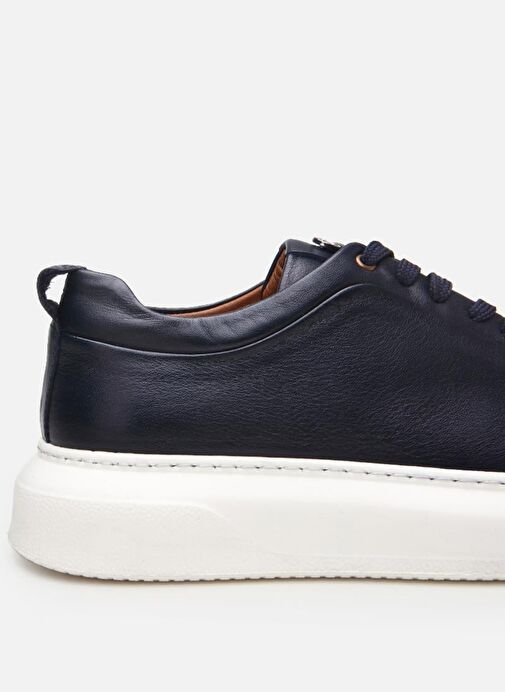 Erkek Deri Lacivert Hafif Tabanlı Spor Ayakkabı - Görsel 7