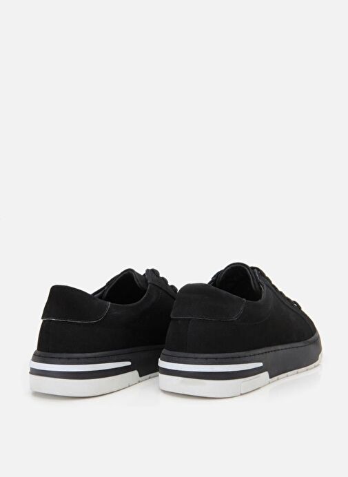 Erkek Nubuk Deri Siyah Spor Ayakkabı - Görsel 7