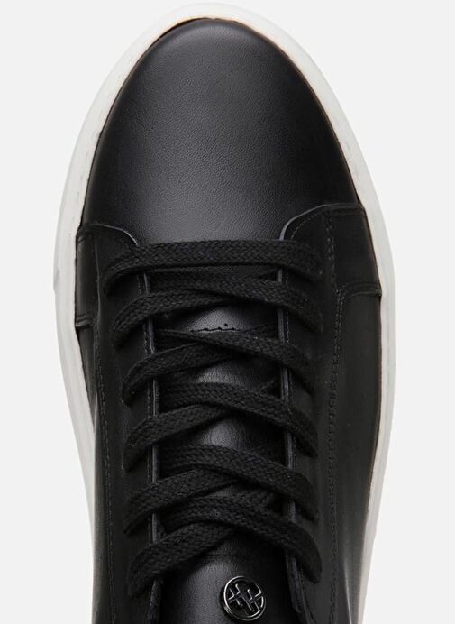 Erkek Deri Siyah Hafif Tabanlı Spor Ayakkabı - Görsel 5