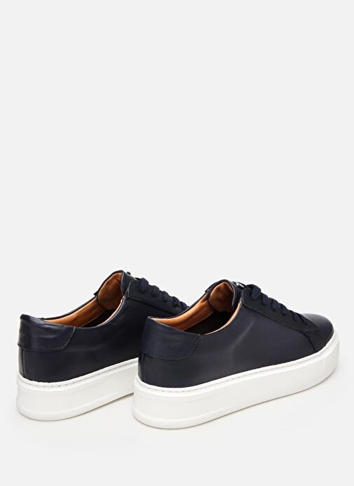 Erkek Deri Lacivert Hafif Tabanlı Spor Ayakkabı - Görsel 6