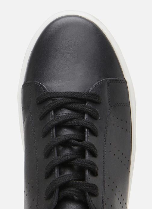 Erkek Deri Siyah Hafif Tabanlı Spor Ayakkabı - Görsel 7