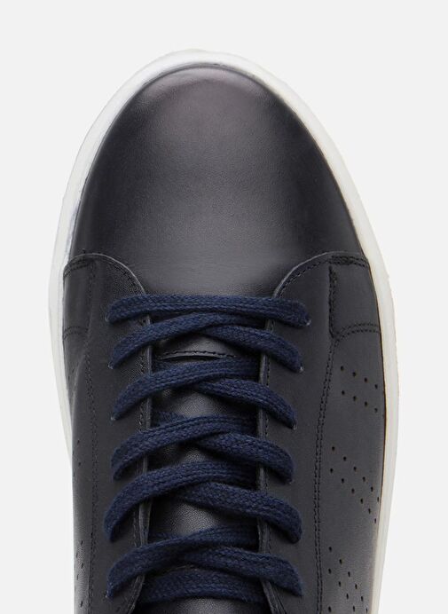 Erkek Deri Lacivert Hafif Tabanlı Spor Ayakkabı - Görsel 5