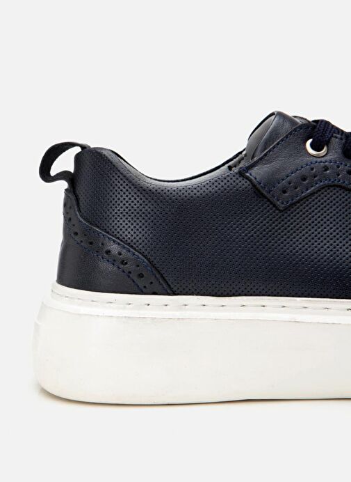 Erkek Deri Lacivert Hafif Tabanlı Spor Ayakkabı - Görsel 5