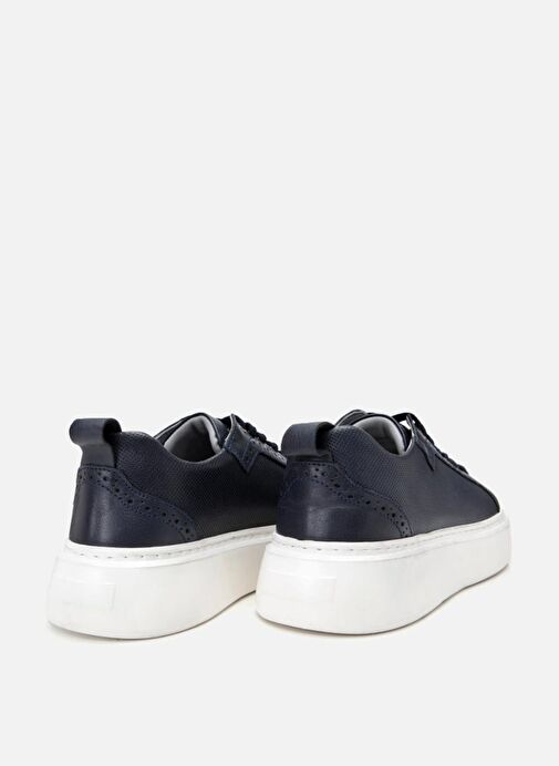 Erkek Deri Lacivert Hafif Tabanlı Spor Ayakkabı - Görsel 7