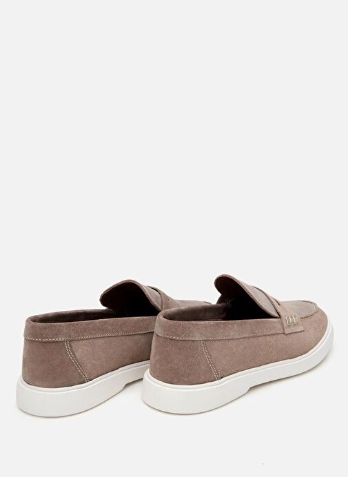 Erkek Süet Deri Bej Hafif Tabanlı Günlük Loafer - Görsel 6