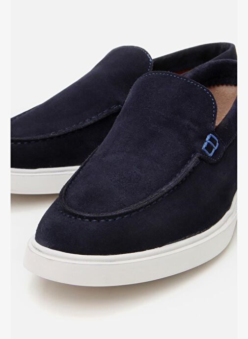 Erkek Süet Deri Lacivert Hafif Tabanlı Günlük Loafer - Görsel 4