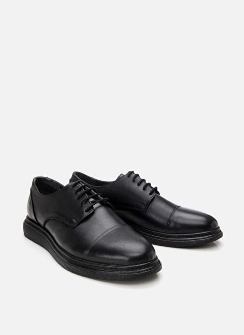 Erkek Deri Siyah Hafif Tabanlı Klasik Ayakkabı - Görsel 5