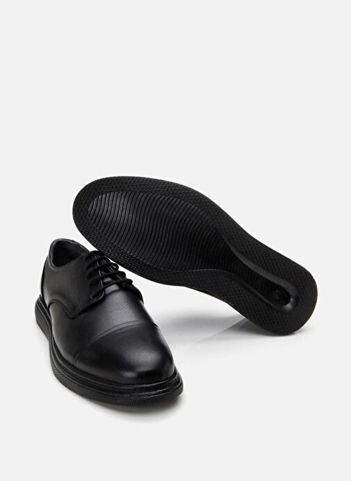 Erkek Deri Siyah Hafif Tabanlı Klasik Ayakkabı - Görsel 8