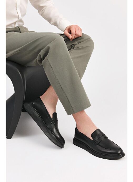 Hakiki Deri Siyah Erkek Loafer - Görsel 3