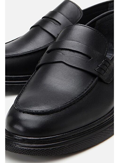 Hakiki Deri Siyah Erkek Loafer - Görsel 6