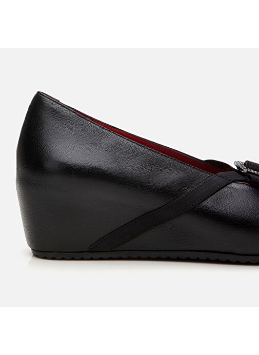 Kadın Deri Toka Detaylı Dolgu Topuklu Ayakkabı - Görsel 4