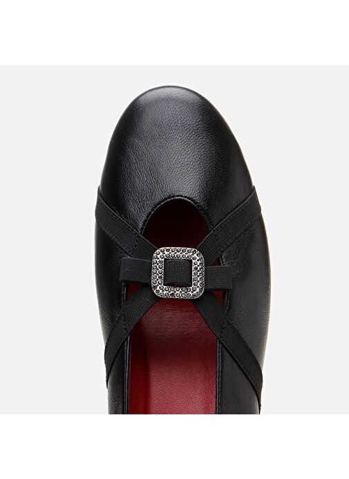 Kadın Deri Toka Detaylı Dolgu Topuklu Ayakkabı - Görsel 6