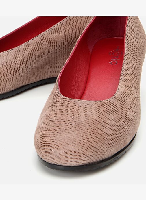 Kadın Deri Vizon Esnek Dolgu Topuklu Ayakkabı - Görsel 4