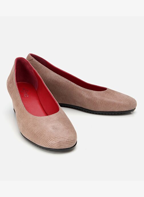 Kadın Deri Vizon Esnek Dolgu Topuklu Ayakkabı - Görsel 3