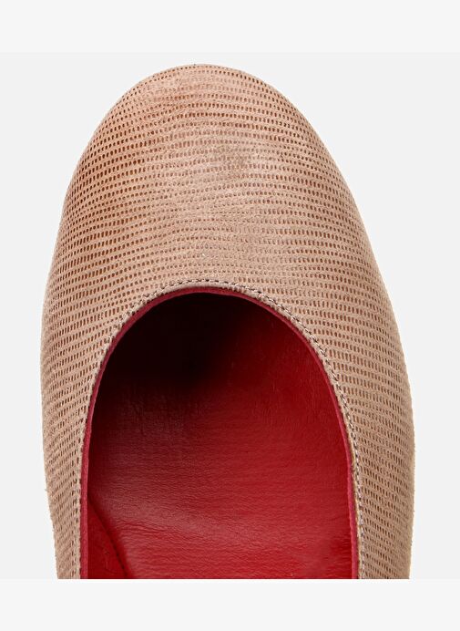 Kadın Deri Vizon Esnek Dolgu Topuklu Ayakkabı - Görsel 5