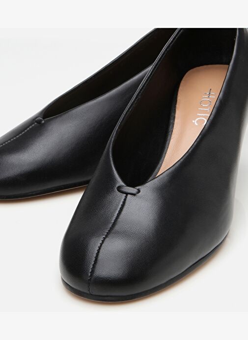 Kadın Deri Siyah İnce Topuklu Ayakkabı - Görsel 4