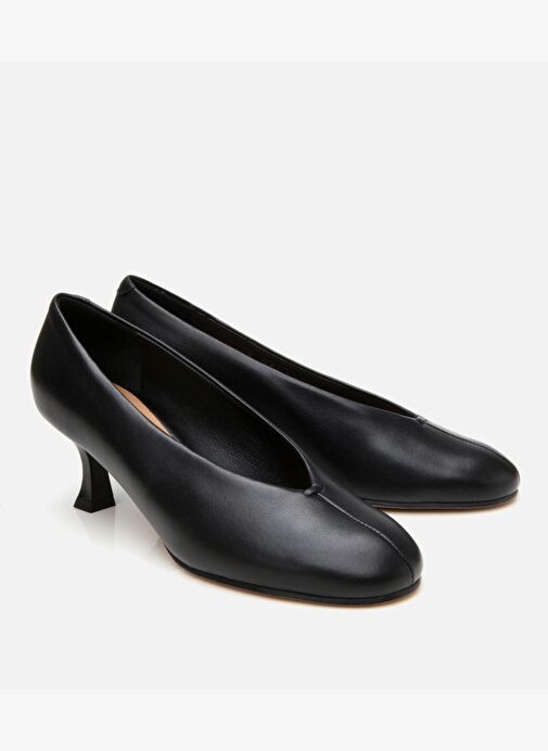Kadın Deri Siyah İnce Topuklu Ayakkabı - Görsel 3