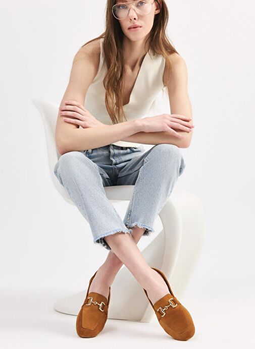 Kadın Deri Taba Tokalı Loafer - Görsel 2