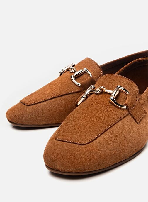 Kadın Deri Taba Tokalı Loafer - Görsel 7