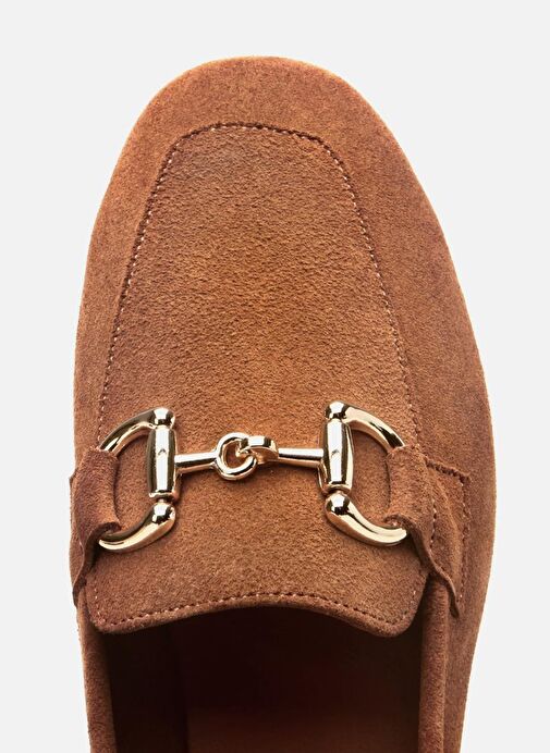 Kadın Deri Taba Tokalı Loafer - Görsel 8