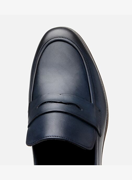Erkek Deri Lacivert Hafif Tabanlı Loafer - Görsel 5