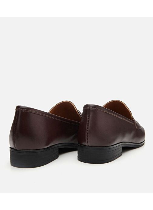 Kadın Deri Kahverengi Logo Detaylı Loafer - Görsel 5