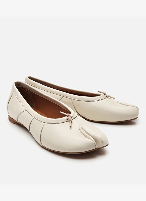 Kadın Deri Bej Babet - Görsel 3