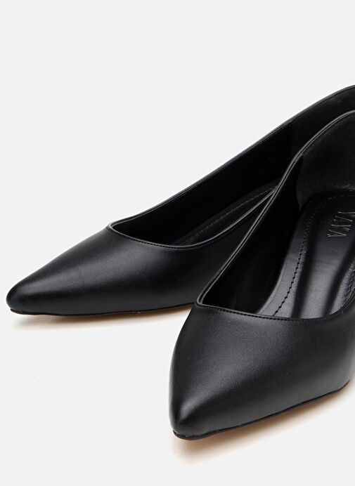 Kadın Siyah Kısa Topuklu Stiletto - Görsel 6