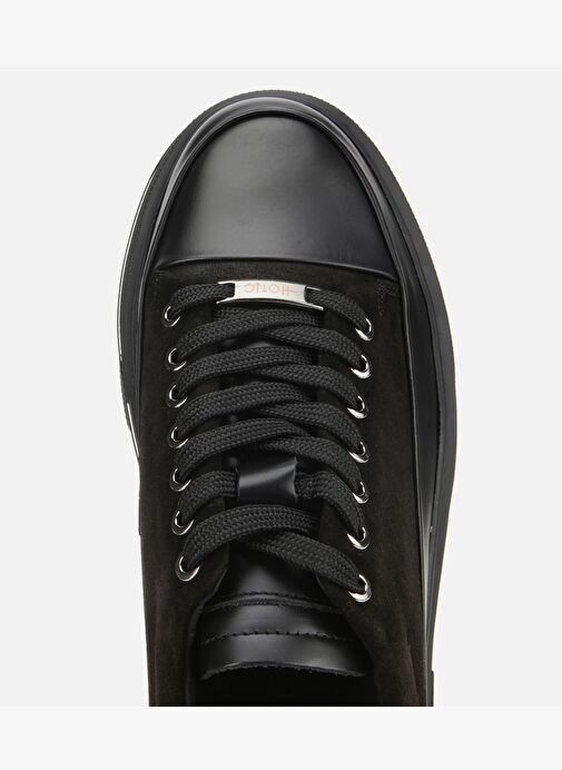 Erkek Süet Deri Siyah Yüksek Tabanlı Spor Ayakkabı 02AYH311310A100 - Görsel 6