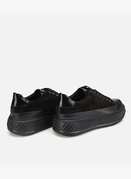 Erkek Süet Deri Siyah Yüksek Tabanlı Spor Ayakkabı 02AYH311310A100 - Görsel 5