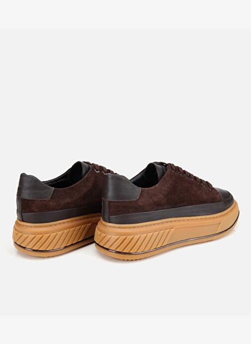 Erkek Süet Deri Kahverengi Yüksek Topuklu Spor Ayakkabı 02AYH311310A480 - Görsel 5