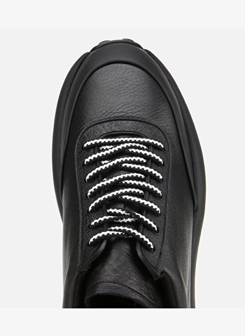 Erkek Deri Siyah Yumuşak Dokulu Spor Ayakkabı 02AYH311320A100 - Görsel 6