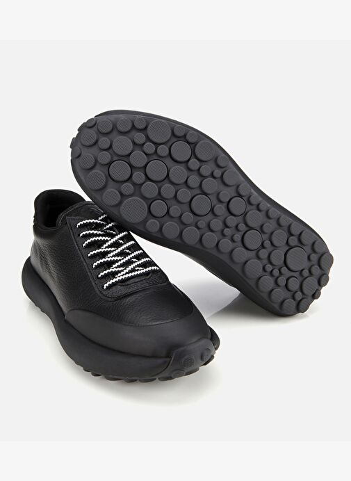 Erkek Deri Siyah Yumuşak Dokulu Spor Ayakkabı 02AYH311320A100 - Görsel 7