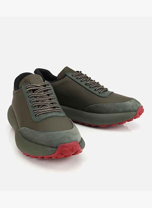 Erkek Nubuk Deri Haki Kalın Tabanlı Spor Ayakkabı 02AYH311340A880 - Görsel 3