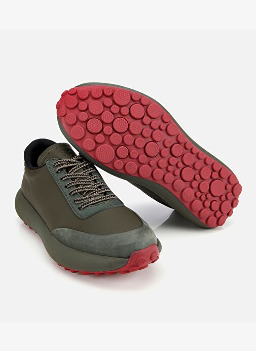 Erkek Nubuk Deri Haki Kalın Tabanlı Spor Ayakkabı 02AYH311340A880 - Görsel 7