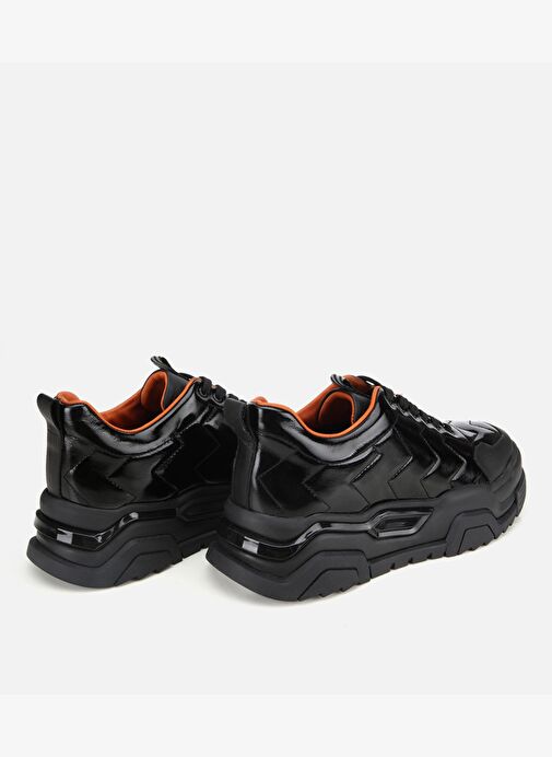 Erkek Deri Rugan Siyah Yüksek Tabanlı Spor Ayakkabı 02AYH311350A100 - Görsel 5