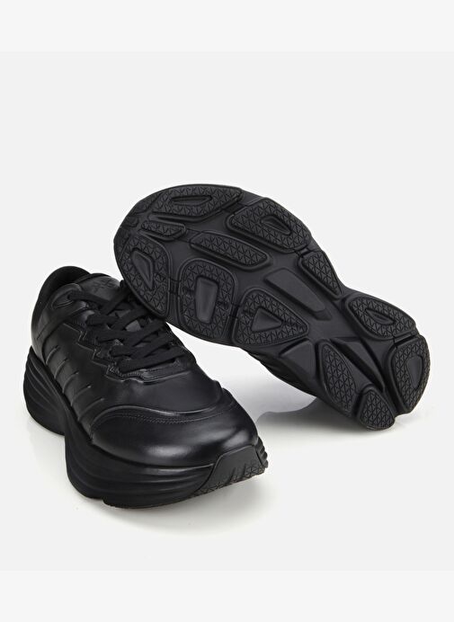 Erkek Deri Siyah Kalın Tabanlı Spor Ayakkabı 02AYH311360A100 - Görsel 7