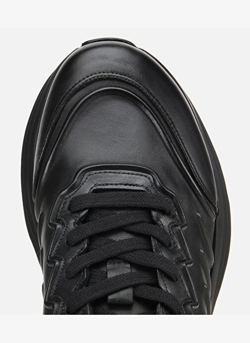 Erkek Deri Siyah Kalın Tabanlı Spor Ayakkabı 02AYH311360A100 - Görsel 6