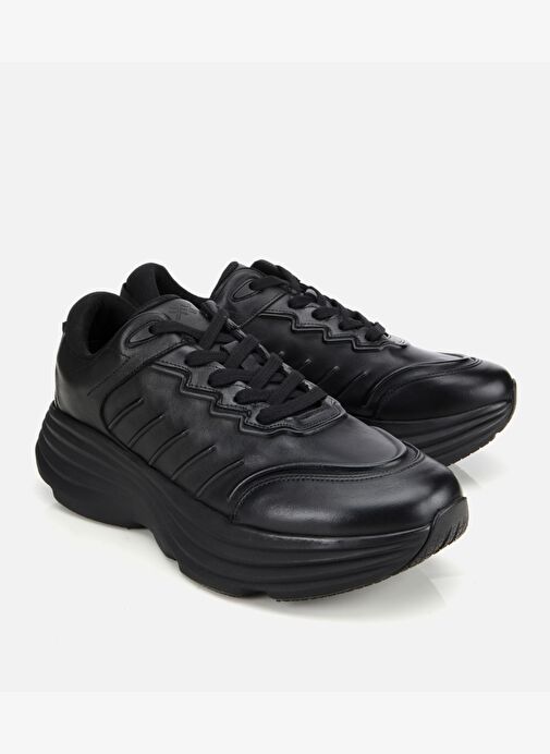 Erkek Deri Siyah Kalın Tabanlı Spor Ayakkabı 02AYH311360A100 - Görsel 3