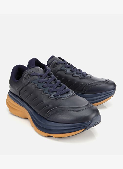 Erkek Deri Lacivert Kalın Tabanlı Spor Ayakkabı 02AYH311360A680 - Görsel 3