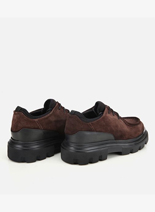 Erkek Süet Deri Kahverengi Yüksek Tabanlı Günlük Ayakkabı 02AYH311380A480 - Görsel 5